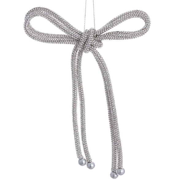 7" Diamond Bow Ornament, 3 Assorted Colors