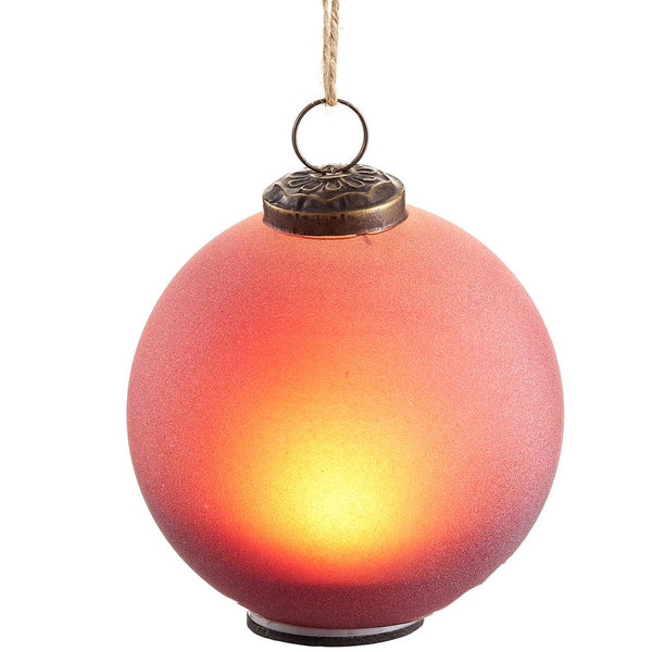 4" Battery Operated Glass Ornament Ball Table Top