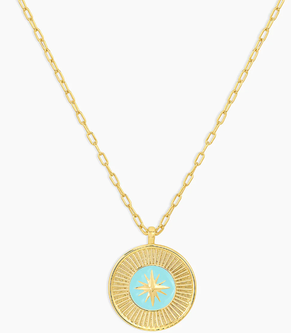 Compass Pendant Necklace-Enamel