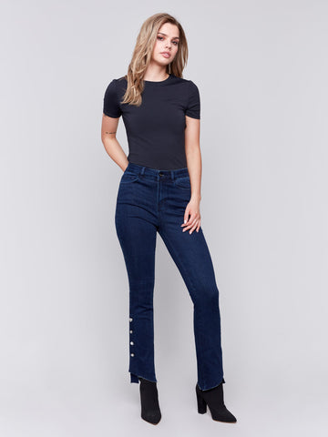 Gem Button Bootcut Pant