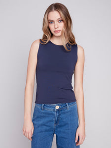 Sleeveless Super Stretch Top - Navy