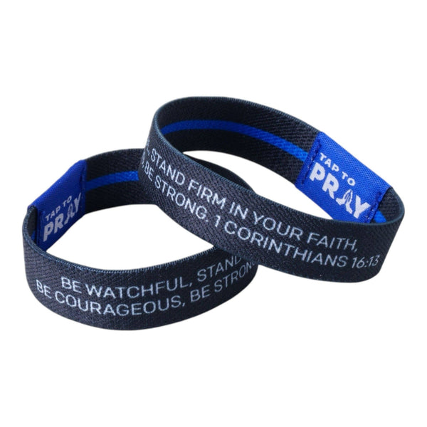 Tap To Pray® Wristband – First Responders - Law Enforcement: Large