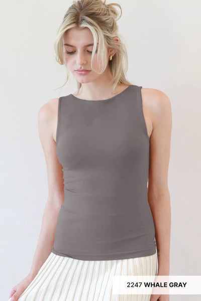 NS8321 - Clean Line Boat Neck Tank Top: 2220 Kombu Green