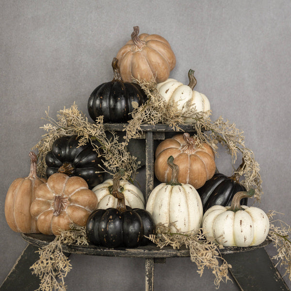 5.25" CREAM RESIN PUMPKIN
