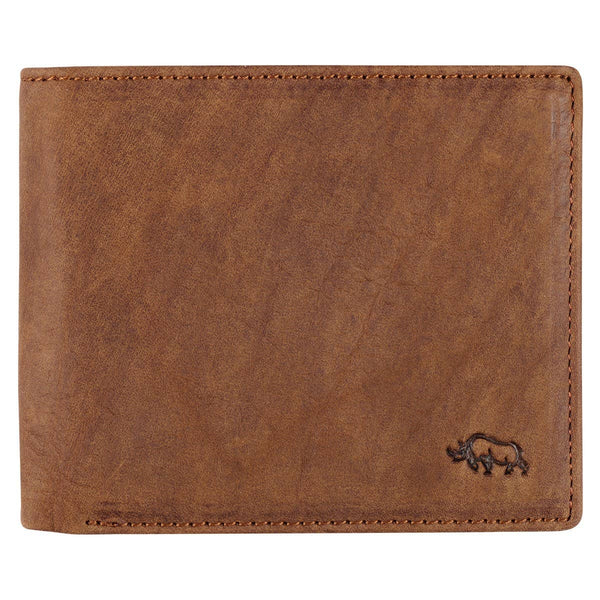 Genuine Leather Wallet Rhino Armor Dk Brown