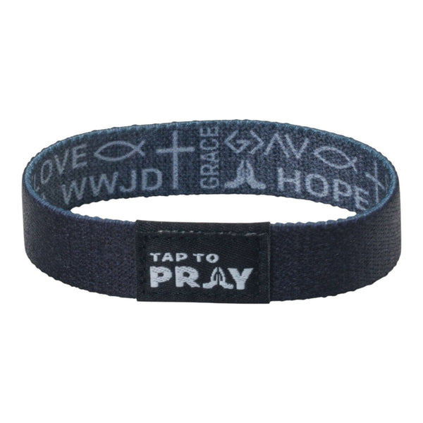 Tap To Pray® Wristband – Symbols of Faith - Grey: Large