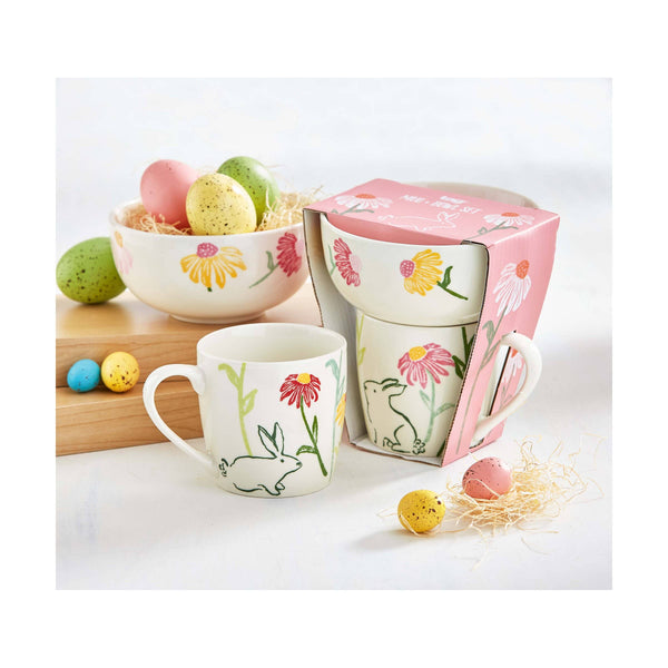 Bunny Mug & Bowl Set - Multi: Multi / Bone China / Bunny