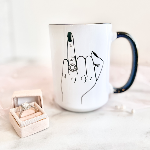 Ring Finger - Engagement Ceramic Coffee Mug: 11oz