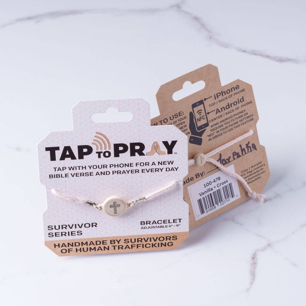 Tap To Pray® Survivor Series Bracelet: Onyx + Cross