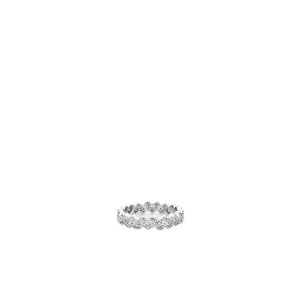 Sterling pave heart band ring: Sterling silver / 7