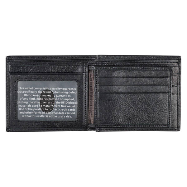 Genuine Leather Wallet Rhino Armor Black