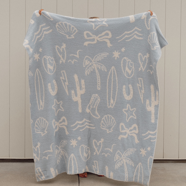 Coastal Cowgirl Luxe Home Blanket: Sand/Cream