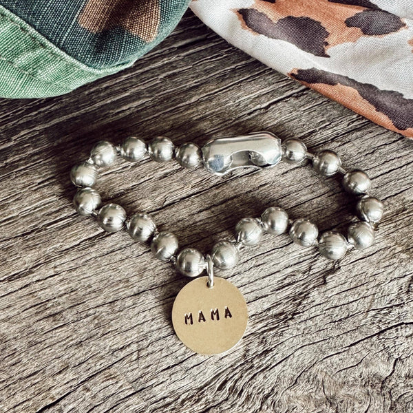 Stainless Steel & Brass Coin Tag Bracelets: 8 / Loved