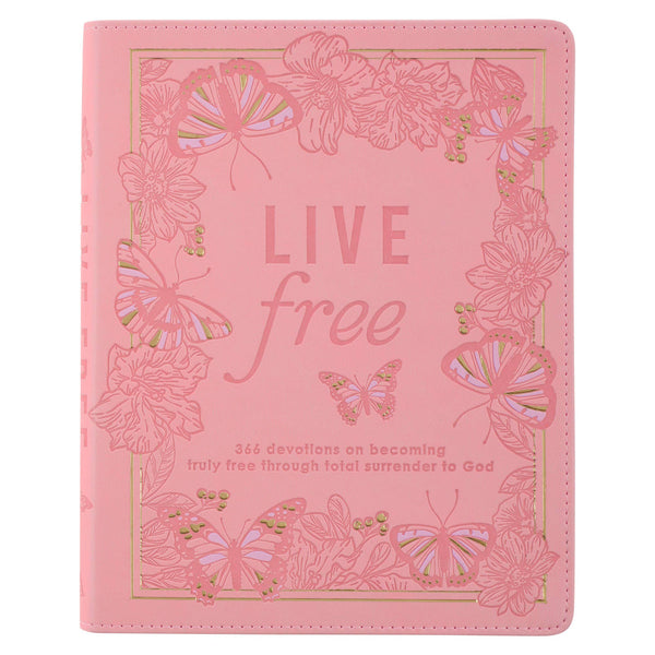 Devotional Live Free Pink Faux Leather