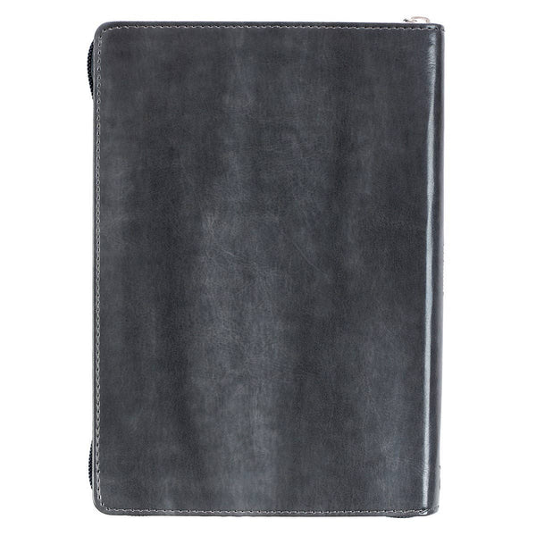 Journal Classic Zip Gray Be Strong Joshua 1:9