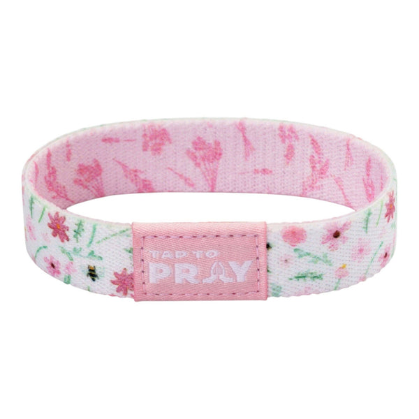 Tap To Pray® Wristband – Meadows - White: Small