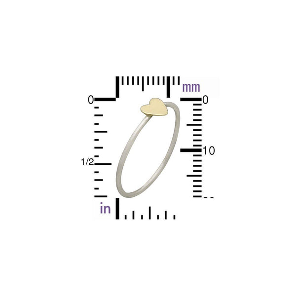Sterling Silver Ring with Tiny Bronze Heart: 9