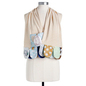 Mommy and Me Activity Scarf, Tan And Blue