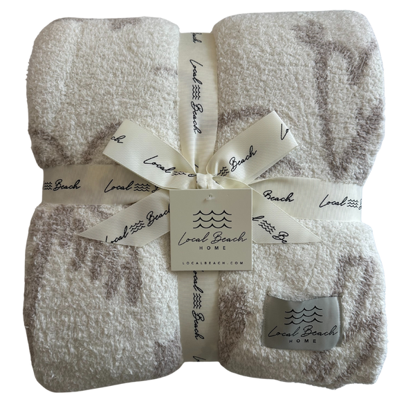 Coastal Cowgirl Luxe Home Blanket: Sand/Cream