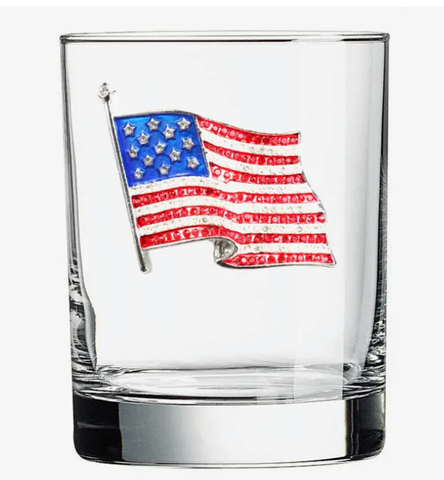 American Flag Double Old Fashioned Whisky Glass