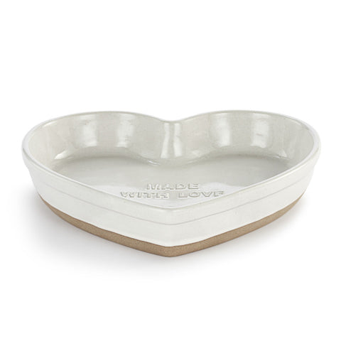 White Gather 'Round Heart Pie Dish