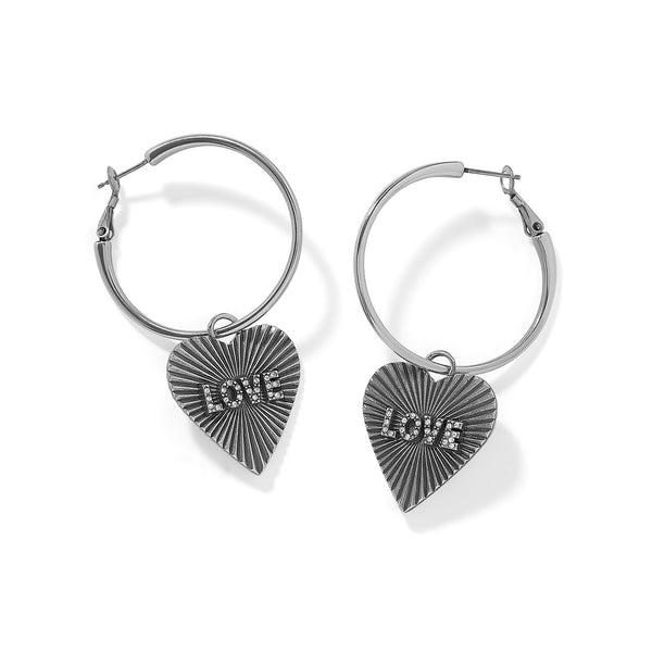 Kosmos Helios Heart Reversible Charm Hoop Earrings