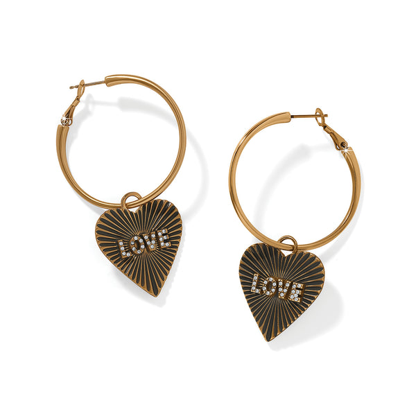 Kosmos Helios Heart Reversible Charm Hoop Earrings