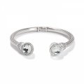 Meridian Aurora Petite Hinge Bangle, Silver