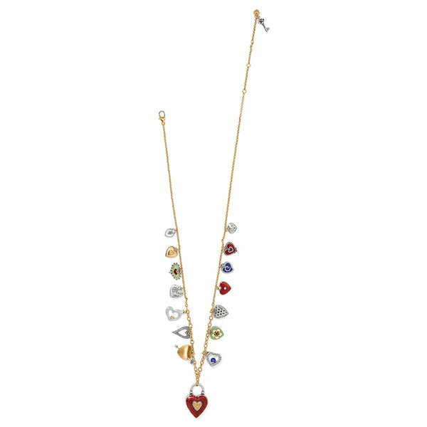 One Heart Long Necklace, Multi Charm