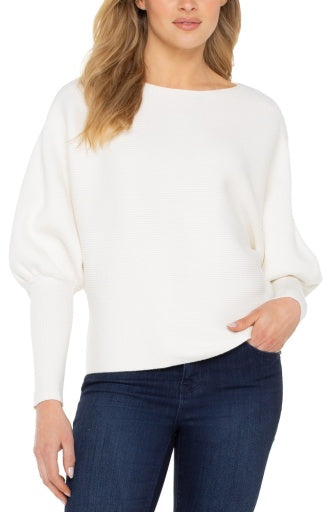 long slv boat neck dolman sweater