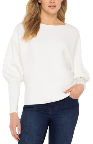 long slv boat neck dolman sweater
