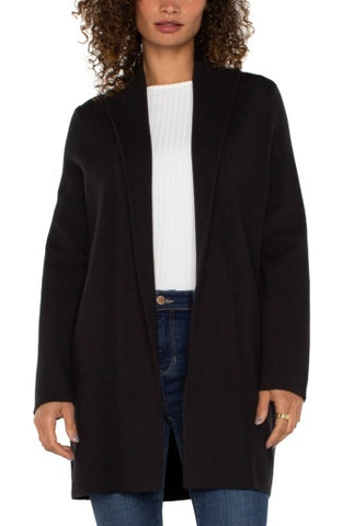 long sleeve open front shawl sweater coat