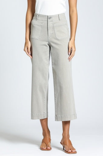 Cropped Wide Leg Pant W/Patch Pockets