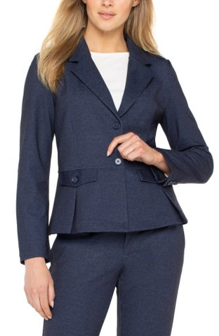 peplum blazer, Navy