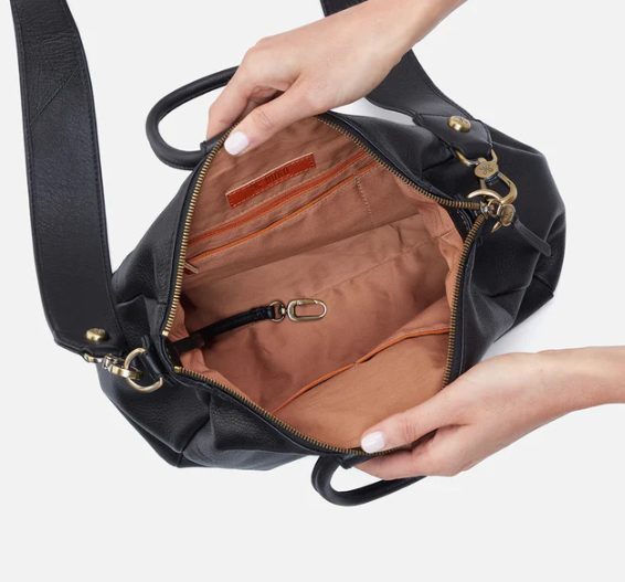 HOBO Sheila Medium Satchel -Black w/ Nail head