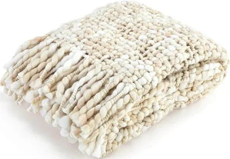 Woven Throw Blanket - White/Ivory