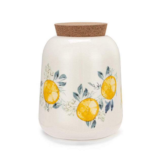 Lemons Medium Cork Lid Canister