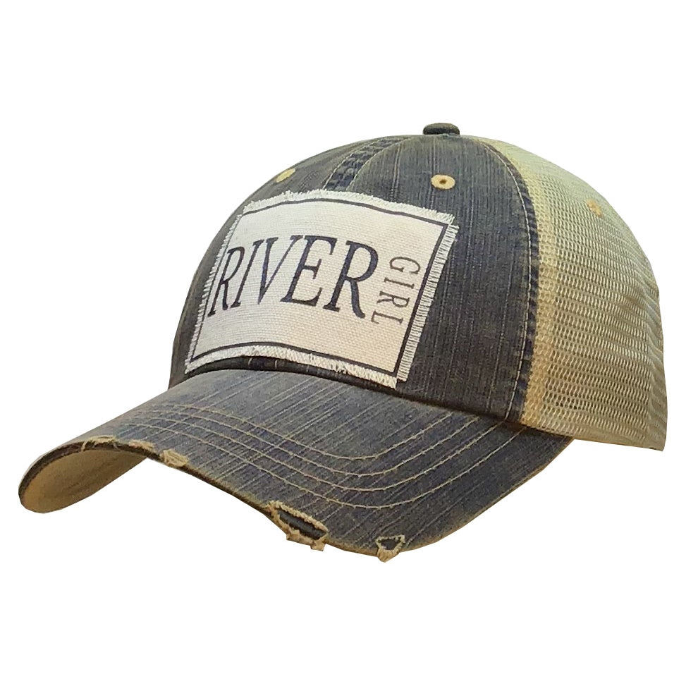 River Girl Distressed Trucker Hat Baseball Cap