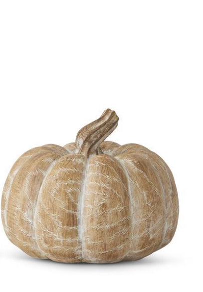 Light Brown Whitewashed Resin Pumpkins