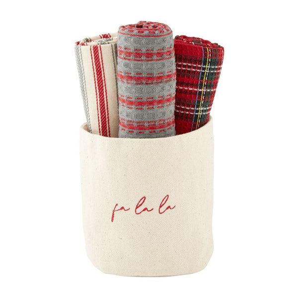 Tartan Towel Bucket Sets