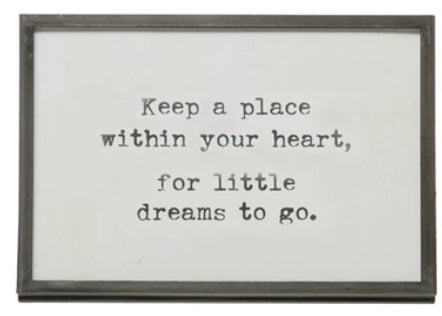 Metal & Glass Frame With Easel & Saying 6"x4"