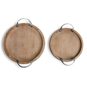 Round Wood Trays With Handles