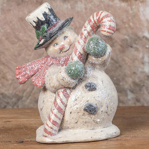 10" Snowman with Candy Cane