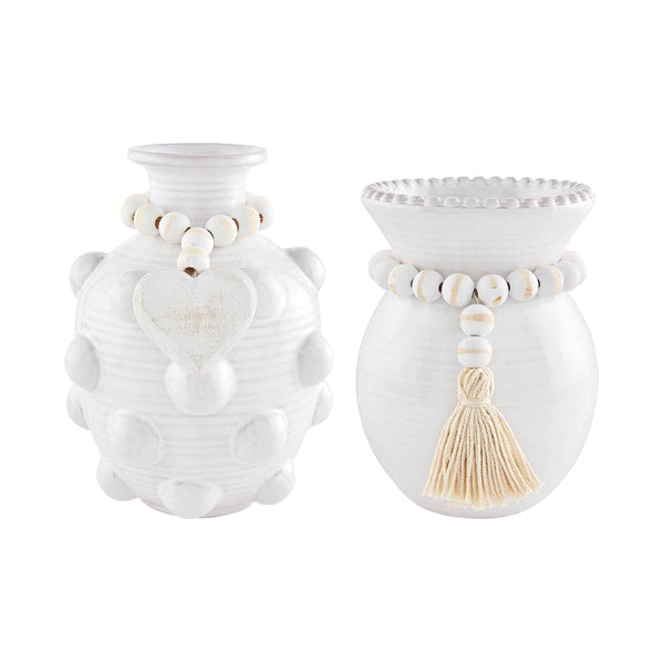 Beaded Ceramic Vase