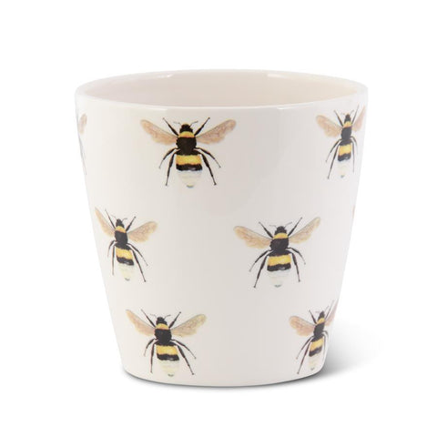 Ceramic Pot  w/ Bee Decals