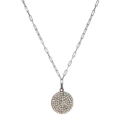 Rebel Designs Small Pave Disc Necklace