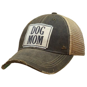 Dog Mom Distressed Mesh Back Cap