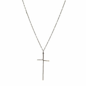 Rebel Designs Elongated Crystal Cross Necklace