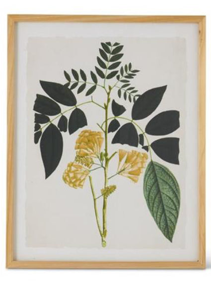 Floral Print With Wood Frame