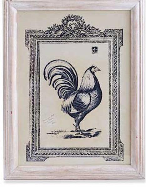 Framed Rooster & Chicken Print